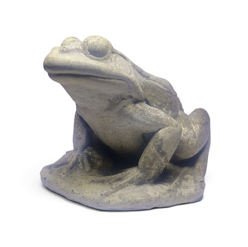 Concrete frog garden statue - concrete, 6"