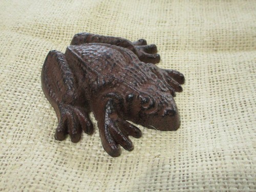 Cast iron frog paper weight - iron,