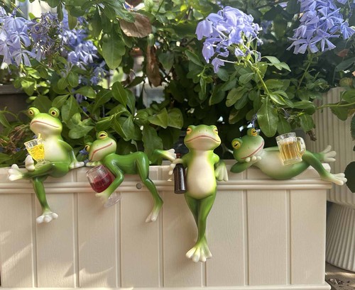 Pcs tipsy frog statues pot - statues,