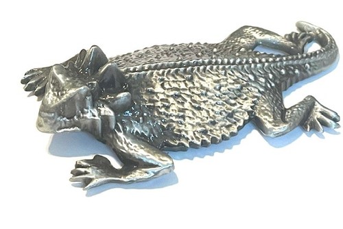 Silver color horned toad - silver,