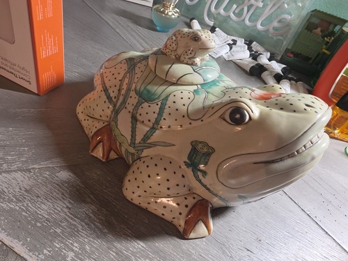 Mid century ceramic frog toad - century,