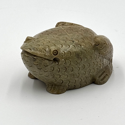 Carved stone frog - stone, figurine