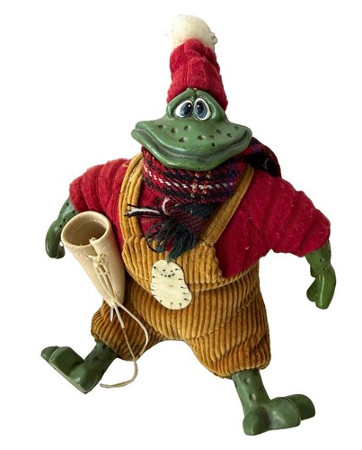 Frog figurine christmas - figurine,